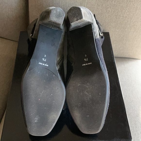 Prevata Suede Black/Gray Zipper Heeled Booties 7.5. EUC - Picture 8 of 10